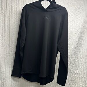 Layering hoodie Black Long Sleeve Activewear Top